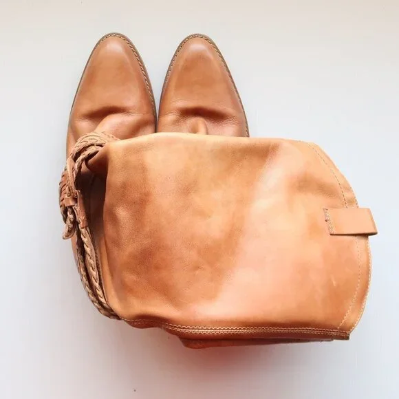 Roots Brazilian Almond Toe Block Heel Western Cowgirl Tall Riding Boots Size 8 - Picture 11 of 16